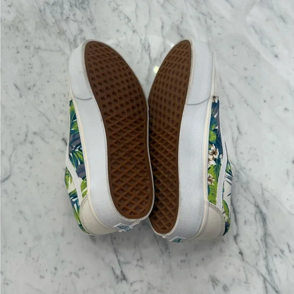 VANS Ward Platform Cream White Paradise Floral Sneakers Women Size 8.5 - Picture 6 of 7